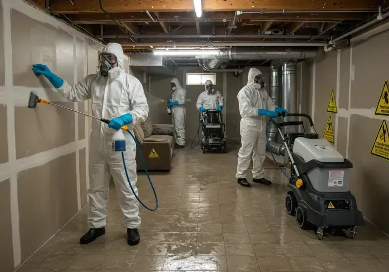 Basement Moisture Removal and Structural Drying process in Big Sandy, TX